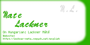 mate lackner business card