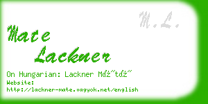 mate lackner business card